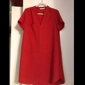 Red rust shift dress